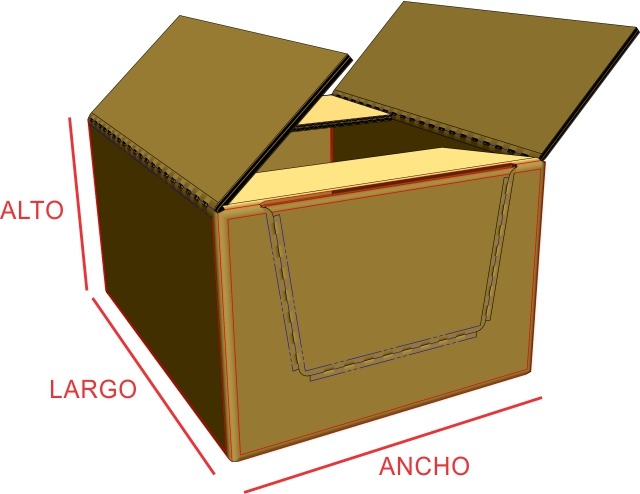 Caja Regular Exhibidora en cartón corrugado